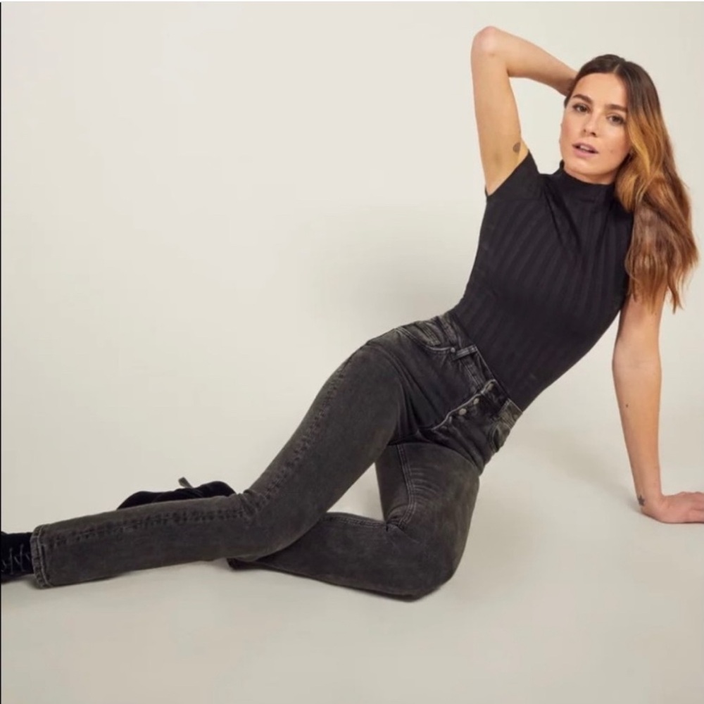 Reformation Liza Button Fly Jeans—Yuma Wash